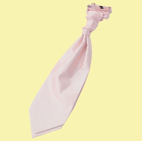Image 0 of Blush Pink Mens Plain Shantung Pre-tied Ruche Wedding Cravat Necktie 