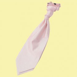 Blush Pink Mens Plain Shantung Pre-tied Ruche Wedding Cravat Necktie 