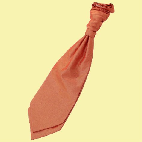 Image 0 of Copper Mens Plain Shantung Pre-tied Ruche Wedding Cravat Necktie 