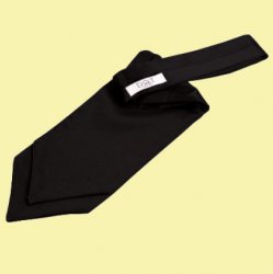 Black Mens Plain Satin Self-Tie Wedding Cravat Necktie 