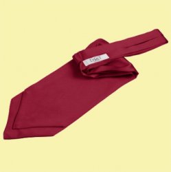 Burgundy Mens Plain Satin Self-Tie Wedding Cravat Necktie 
