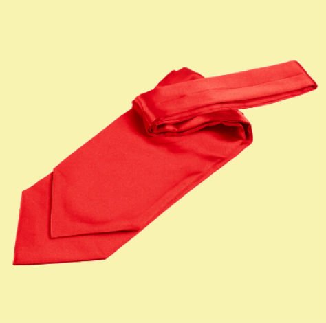 Image 0 of Scarlet Red Mens Plain Satin Self-Tie Wedding Cravat Necktie 