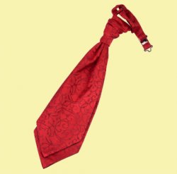 Burgundy Mens Swirl Microfibre Pre-tied Ruche Wedding Cravat Necktie 