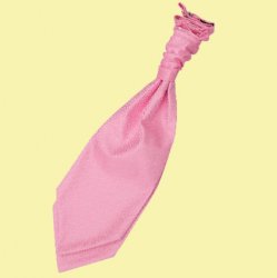 Baby Pink Mens Greek Key Microfibre Pre-tied Ruche Wedding Cravat Necktie 