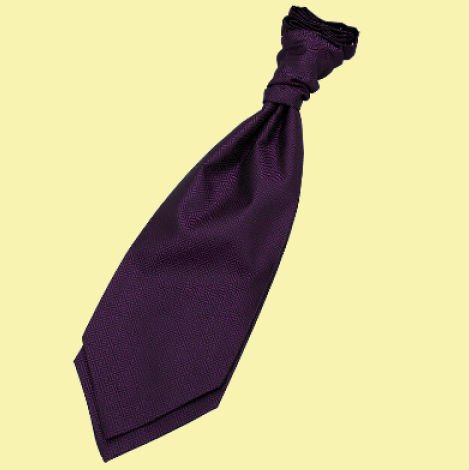 Image 0 of Cadbury Purple Mens Greek Key Microfibre Pre-tied Ruche Wedding Cravat Necktie 