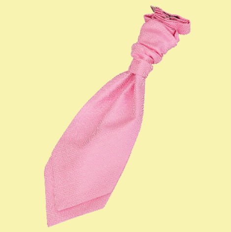 Image 0 of Baby Pink Boys Greek Key Microfibre Pre-tied Ruche Wedding Cravat Necktie 