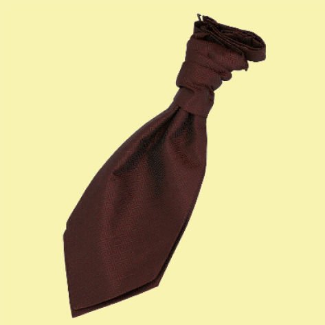 Image 0 of Burgundy Boys Greek Key Microfibre Pre-tied Ruche Wedding Cravat Necktie 