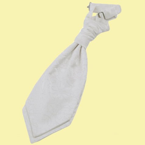 Image 0 of Ivory Boys Swirl Microfibre Pre-tied Ruche Wedding Cravat Necktie 