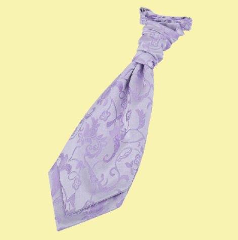 Image 0 of Lilac Boys Floral Microfibre Pre-tied Ruche Wedding Cravat Necktie 