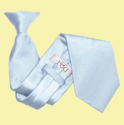 Baby Blue Mens Plain Satin Clip-on Tie Wedding Necktie Set Of Five