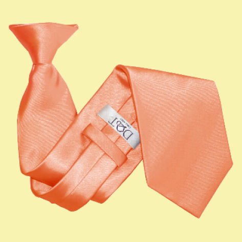 Image 0 of Coral Mens Plain Satin Clip-on Tie Wedding Necktie Set Of Five