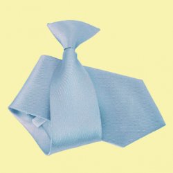 Dusty Blue Mens Plain Satin Clip-on Tie Wedding Necktie Set Of Five