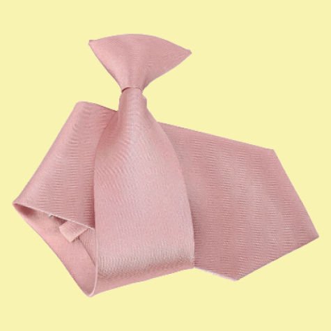 Image 0 of Dusty Pink Mens Plain Satin Clip-on Tie Wedding Necktie Set Of Five