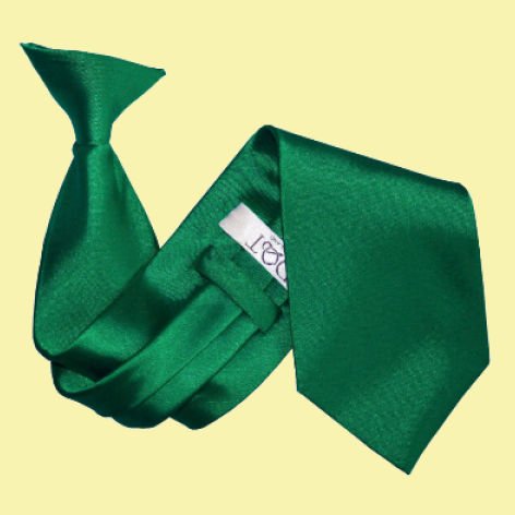 Image 0 of Emerald Green Mens Plain Satin Clip-on Tie Wedding Necktie Set Of Five