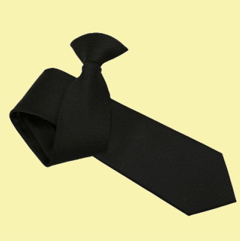 Image 0 of Black Mens Solid Check Microfibre Slim Clip-on Tie Wedding Necktie
