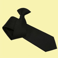 Black Mens Solid Check Microfibre Slim Clip-on Tie Wedding Necktie