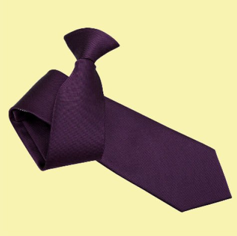 Image 0 of Cadbury Purple Mens Solid Check Microfibre Slim Clip-on Tie Wedding Necktie