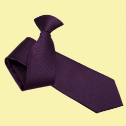 Cadbury Purple Mens Solid Check Microfibre Slim Clip-on Tie Wedding Necktie