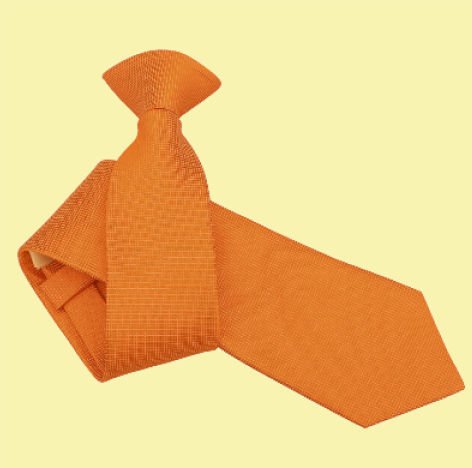 Image 0 of Celosia Orange Mens Solid Check Microfibre Slim Clip-on Tie Wedding Necktie