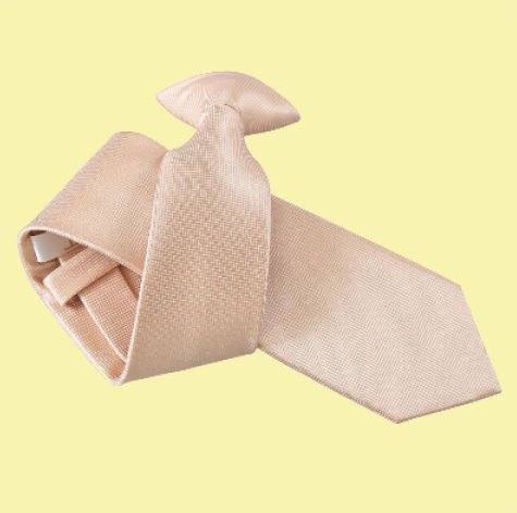 Image 0 of Champagne Mens Solid Check Microfibre Slim Clip-on Tie Wedding Necktie