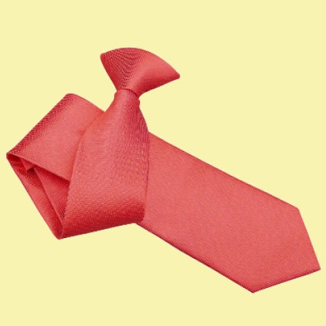 Image 0 of Coral Mens Solid Check Microfibre Slim Clip-on Tie Wedding Necktie
