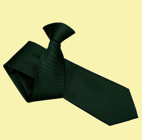 Image 0 of Dark Green Mens Solid Check Microfibre Slim Clip-on Tie Wedding Necktie