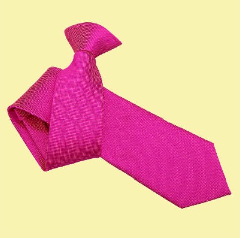 Image 0 of Fuchsia Pink Mens Solid Check Microfibre Slim Clip-on Tie Wedding Necktie