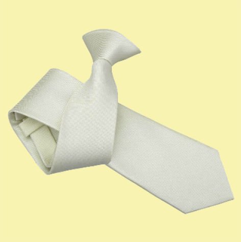 Image 0 of Ivory Mens Solid Check Microfibre Slim Clip-on Tie Wedding Necktie