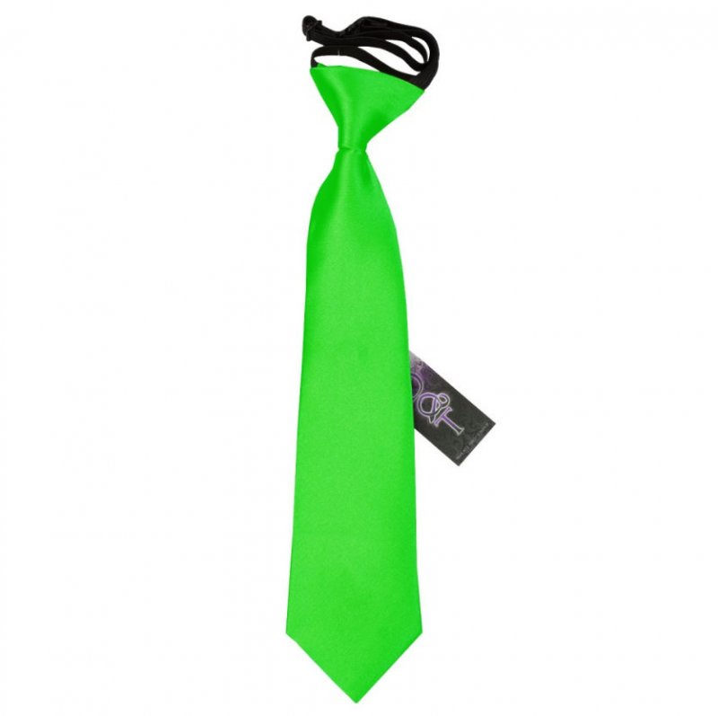 Image 1 of Apple Green Boys Plain Satin Elastic Tie Wedding Necktie 
