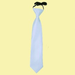 Baby Blue Boys Plain Satin Elastic Tie Wedding Necktie 