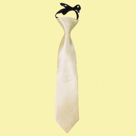 Image 0 of Champagne Boys Plain Satin Elastic Tie Wedding Necktie 