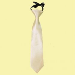 Champagne Boys Plain Satin Elastic Tie Wedding Necktie 