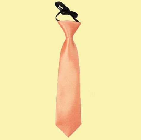 Image 0 of Coral Boys Plain Satin Elastic Tie Wedding Necktie 