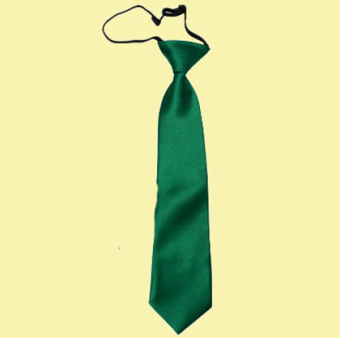 Image 0 of Emerald Green Boys Plain Satin Elastic Tie Wedding Necktie 