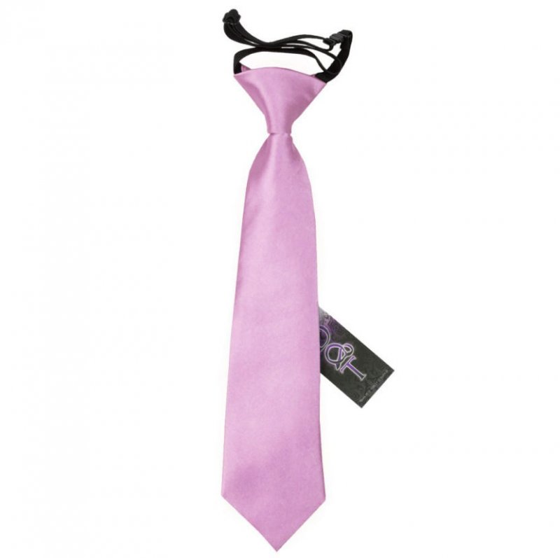 Image 1 of Lilac Boys Plain Satin Elastic Tie Wedding Necktie 
