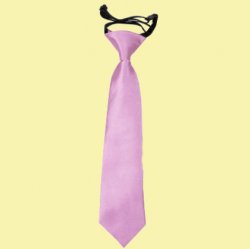 Lilac Boys Plain Satin Elastic Tie Wedding Necktie 