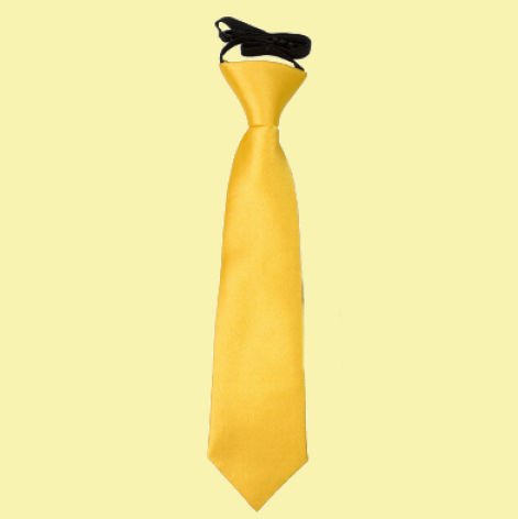 Image 0 of Marigold Yellow Boys Plain Satin Elastic Tie Wedding Necktie 