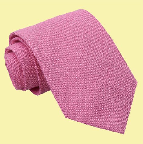 Image 0 of Amaranth Pink Mens Plain Chambray Cotton Straight Tie Wedding Necktie