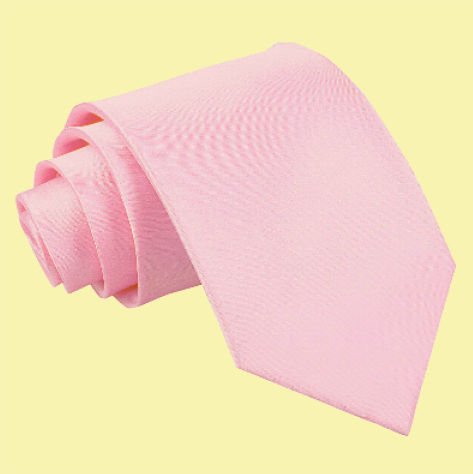 Image 0 of Baby Pink Mens Plain Satin Straight Tie Wedding Necktie