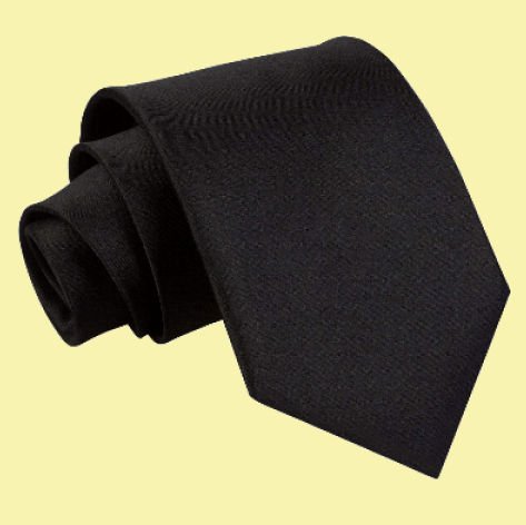 Image 0 of Black Mens Plain Satin Straight Tie Wedding Necktie