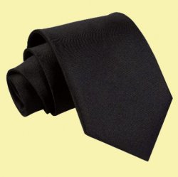 Black Mens Plain Satin Straight Tie Wedding Necktie