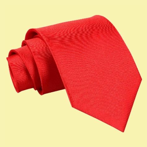 Image 0 of Scarlet Red Mens Plain Satin Straight Tie Wedding Necktie