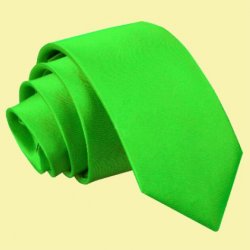 Apple Green Boys Plain Satin Straight Tie Wedding Necktie