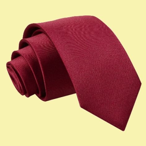 Image 0 of Burgundy Boys Plain Satin Straight Tie Wedding Necktie