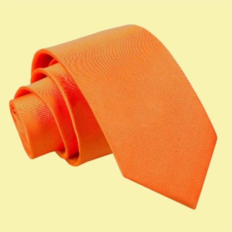 Image 0 of Burnt Orange Boys Plain Satin Straight Tie Wedding Necktie