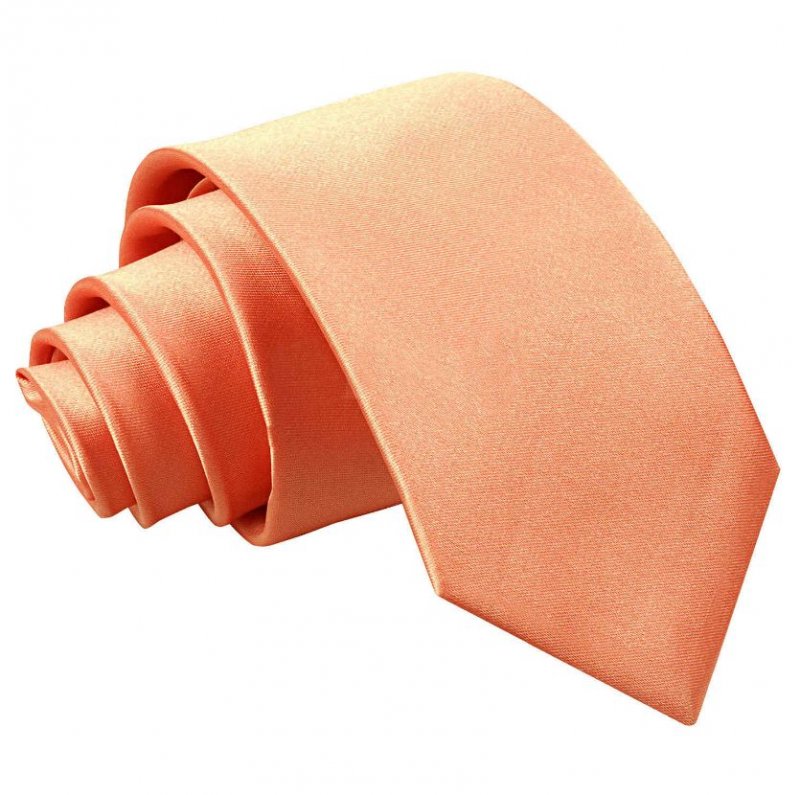 Image 1 of Coral Boys Plain Satin Straight Tie Wedding Necktie