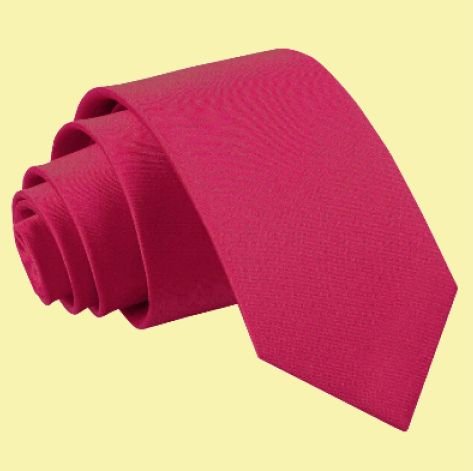 Image 0 of Crimson Red Boys Plain Satin Straight Tie Wedding Necktie