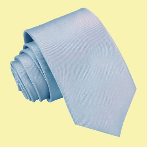 Image 0 of Dusty Blue Boys Plain Satin Straight Tie Wedding Necktie