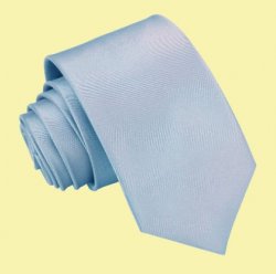 Dusty Blue Boys Plain Satin Straight Tie Wedding Necktie