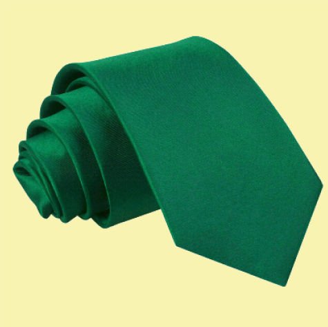Image 0 of Emerald Green Boys Plain Satin Straight Tie Wedding Necktie
